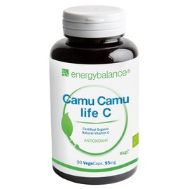 EnergyBalance Camu-Camu life C Capsules with Natural Organic Vitamin C, Antioxidants, Vegan, Gluten Free, 90 VegeCaps of 95 mg