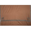 Kashmkari Elegant Rich Bronze Merino Wool Scarf with Hand-Embroidered Sozni