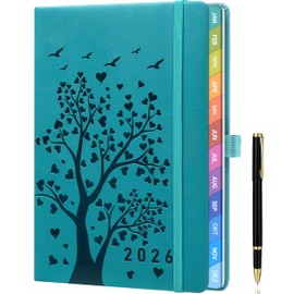 2026 A5 Calendar - Weekly Calendar, Appointment Calendar, Weekly Timer & Weekly Planner (Jan - Dec 2026) with Monthly Overview, Note Pages, Contact Pages and Pen - Navy Blue