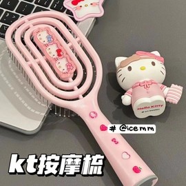 Kittybit New KT Cat Hollow DIY Rib Comb Fluffy Airbag Comb for Dry Hair 19 Pink KT Cat Rib Comb 20ea