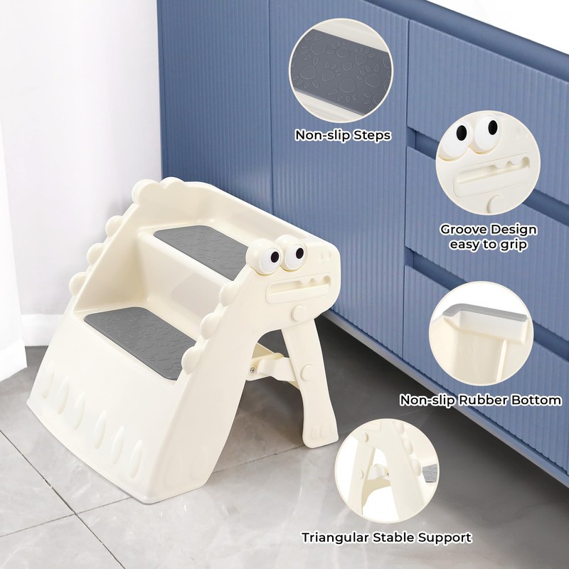Onasti Toddler Step Stool Foldable Kids Step Stool,Bathroom Stool for