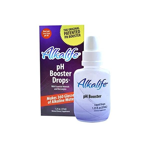 Alkalife pH Booster Drops | The First Patented Alkaline Water Booster to Neutralize Acid & Balance pH for Immune Support, Peak Performance, Detox, Overall Wellness, and Reduced Inflammation – 1.25oz