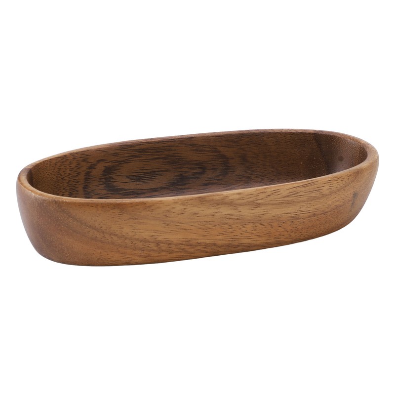 Wooden Serving Tray Easy Cleaning Boat Shape Wooden Food Plate