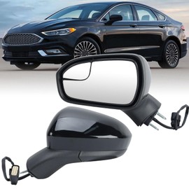 Clidr Driver Side Mirror Compatible with 2016 2017 2018 2019 2020 2021 2022 Ford Fusion Non-Heated Manual Folding Rear View Mirror Replace FS7Z-17683-B Black 3 Pins
