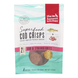 UD_The Honest Kitchen-Organic 3 Oz Dog Treat Case 6 Delicious Crisp Cod Straw Vegetable Protein Rich Meat Based for Cat Use