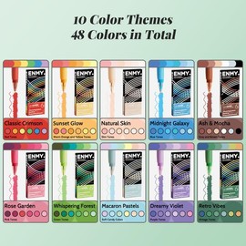 ENMY Acrylic Fineliner Pen, 6Pcs Aesthetic Colors 0.6mm Fine Point Retractable Markers, Colorful Drawing Pen for Journaling, Outlining, Sketch, Note-Taking, Smooth Art Pens for Adults & Kids