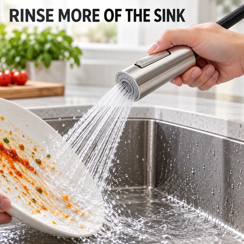 G1/2 Pull-Out Kitchen Faucet Sprayer Head, 2-Mode ABS Replacement Nozzle