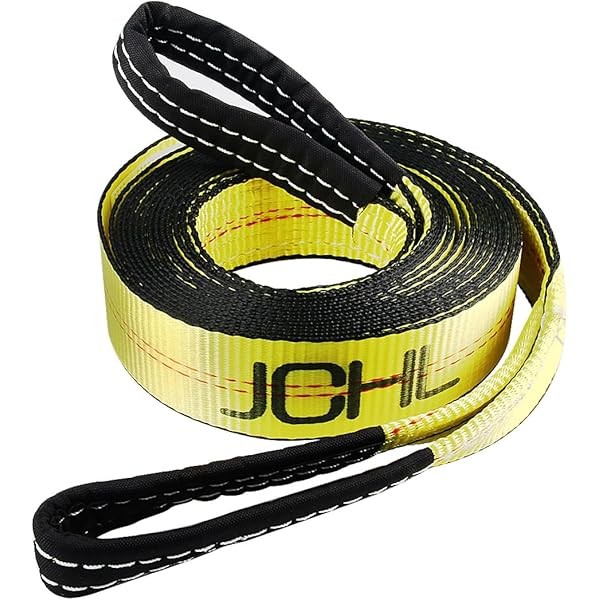 Recovery Tow Strap with Reinforced Loops 2inx20ft Heavy Duty 26,000lb
