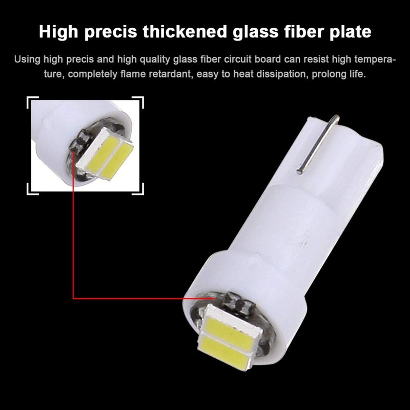 cciyu 10 Pack 2-2835-SMD T5 Instrument Cluster Indicator Led Bulbs