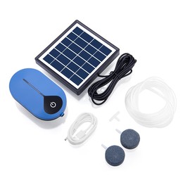 Bomba de Aire Solar, Mini Oxigenador de Tanque de Peces Al Aire USB, Bomba de Aire de Pesca con Tubería de Piedra de Aire para Estanque de Pesca de Tanque de Peces de