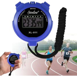 Stopwatches, Digital Sports Stop watch, referee kit, Handheld stopwatch Split Lap Timer, Neck Stopwatch, Shockproof Waterproof Stopwatch with LCD Display for Coaches Swimming Running Training (Blue)