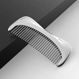 Sunrise TW-SR101 Comb with Special Chrome Plating (Improves Hair Polish, Anti-Static), Hair Brush, Comb, Gift, Silver