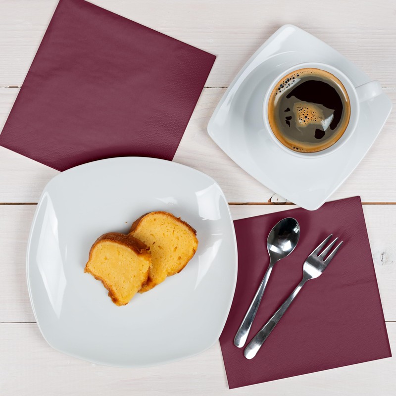 HEKU 30241-15 100 Napkins, Cellulose, Bordeaux