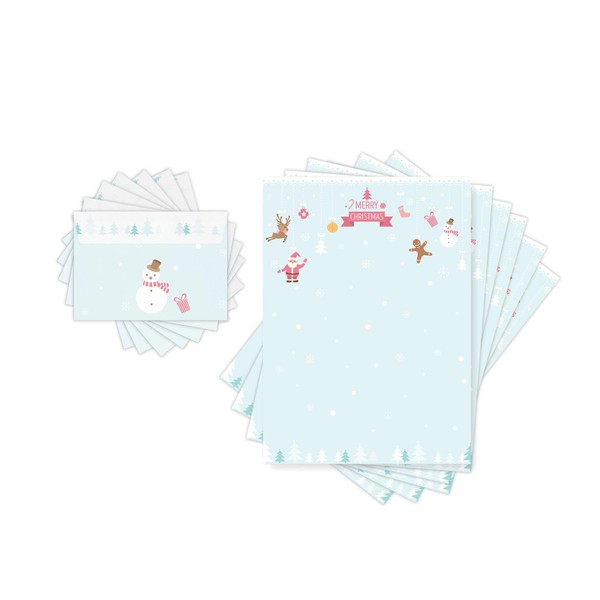 Friendly Fox Christmas Writing Paper, 20 Sheets Christmas Paper with