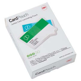 GBC 75x105mm 2x125 Micron Gloss Card Laminating Pouches, Pack of 100, 3740303