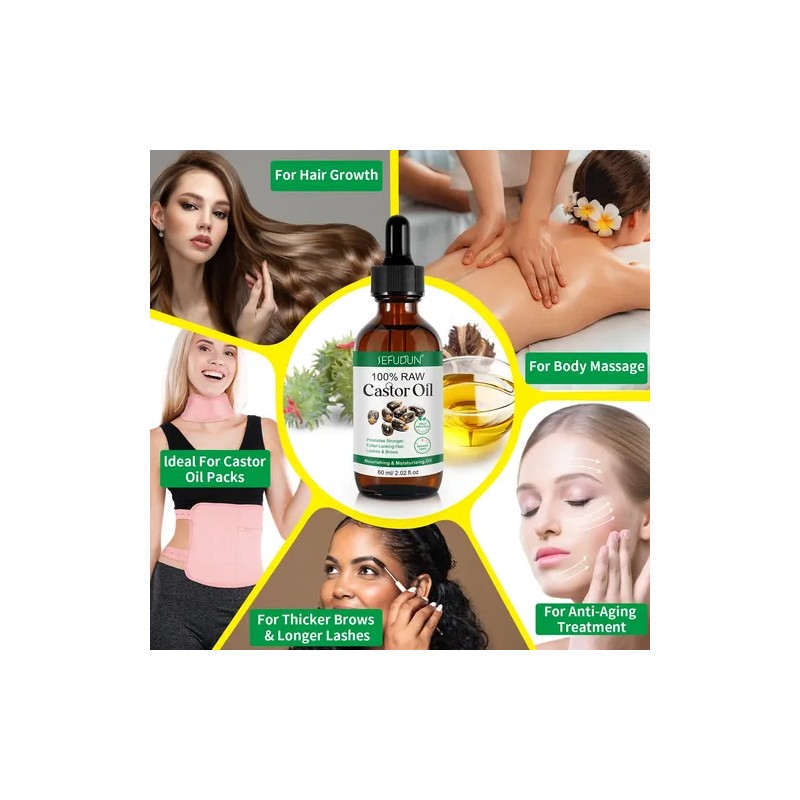 Aceite De Ricino Puro | Cuidado Cabello Y Cejas Hidratante