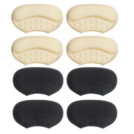 Heel Pads for Shoes, 4 Pairs Comfortable Foam Protectors for Shoes to Prevent Heel Chafing, Heel Pads for Sneakers, Black and Beige
