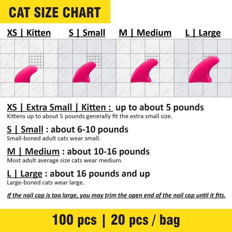 100 pcs Cat Nail Caps | Cat Claw Covers |