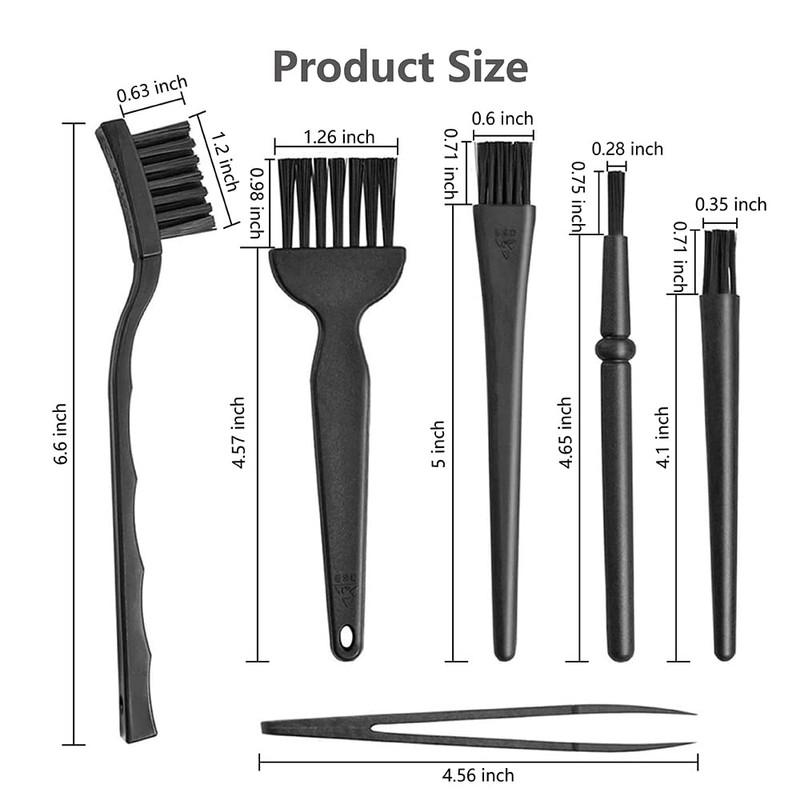 Keyboard Brush,6 in 1 Multi-Purpose Portable Plastic Handle Nylon Anti