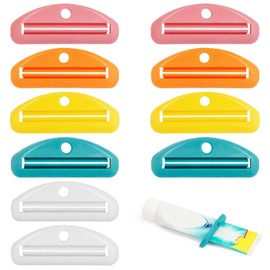 Pack of 10 tube squeezers, toothpaste tubes, squeeze dispenser, toothpaste clips, practical tube squeezer, tube squeezer for storing toothpaste, creams, cosmetics, ointments, no more waste
