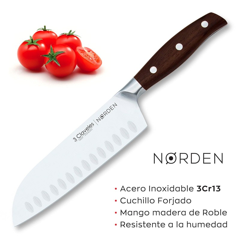 Cuchillo Forjado Santoku Diameter 17.5 cm - 7 Inches E