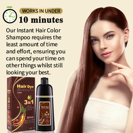 Kaffeebraun Hair Color Shampoo für graues Haar, Haarfärbemittel in wenigen Minuten, natürliches und langanhaltendes Haarfärbeshampoo für Männer und Frauen, 14,2 Fl.Oz