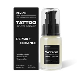 Tattoo Aftercare Serum & Moisturizer For Fresh Tattoo Care, New Tattoo Skin Repair & Anti-Itch, 48% Grape Seed Oil, Tattoo Supplies with Naturally Derived Ingredients, Petroleum Free -1 Fl oz | Pamiou