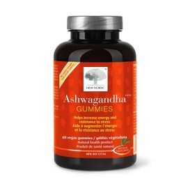 New Nordic New Nordic Ashwagandha Gummies - Dietary Supplement for Stress Relief & Energy Support - Sugar-Free, Non-GMO, Gluten-Free & Dairy-Free - 60 Vegan Gummies
