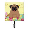 Caroline's Treasures Easter Eggs Pug Brown Wall Hook, Small, Multicolor
