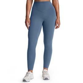 Aoxjox High Waisted Workout Breeze Leggings for Women Tummy Control Buttery Soft Yoga Pants 26" (Steel Blue, X-Small)