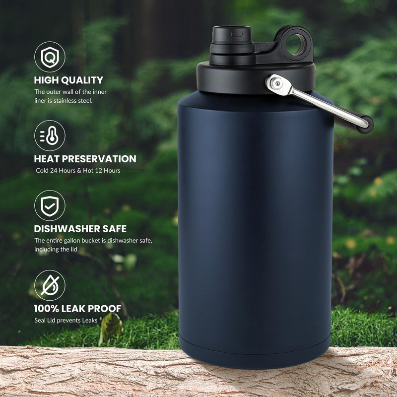 Alathote 128oz Large Insulated Water Jug - One Gallon Double