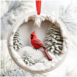 Cardinal Christmas Ornament - Memorial Gifts for Loss of Loved One, Red Brid Memory or Remembrance Ornaments for Christmas Tree, in Loving Memory Decor, Sympathy or Condolence Gifts (bird1)