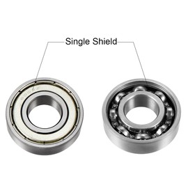 sourcing map Deep Groove Ball Bearing 6002Z Single Shield Chrome Steel Bearing 15 mm x 32 mm x 9 mm