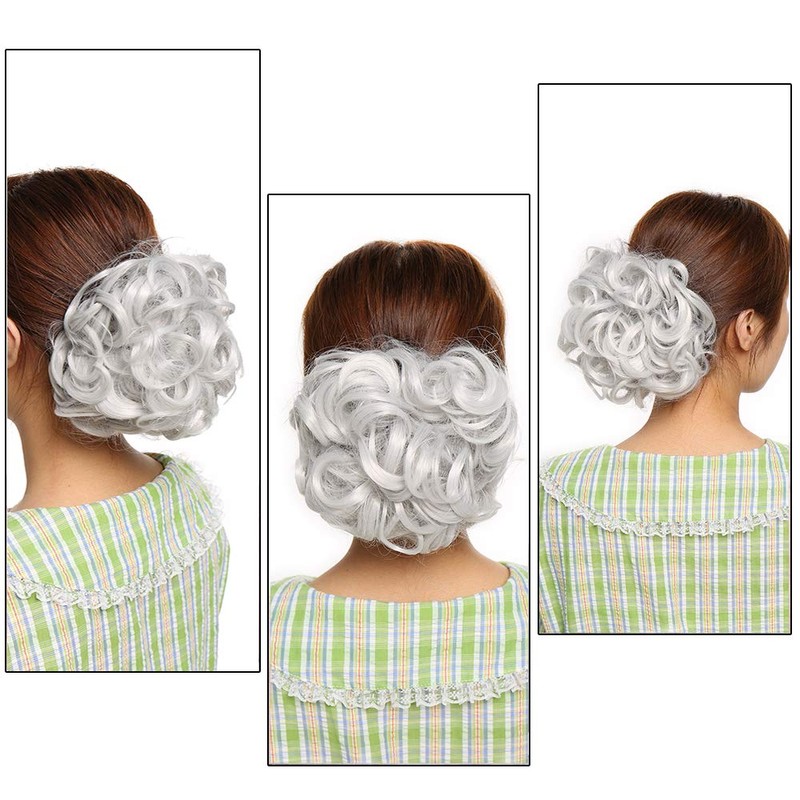 Silk-co Combs Hairpieces Hair Bun Scrunchy Scrunchie Updo Clip in