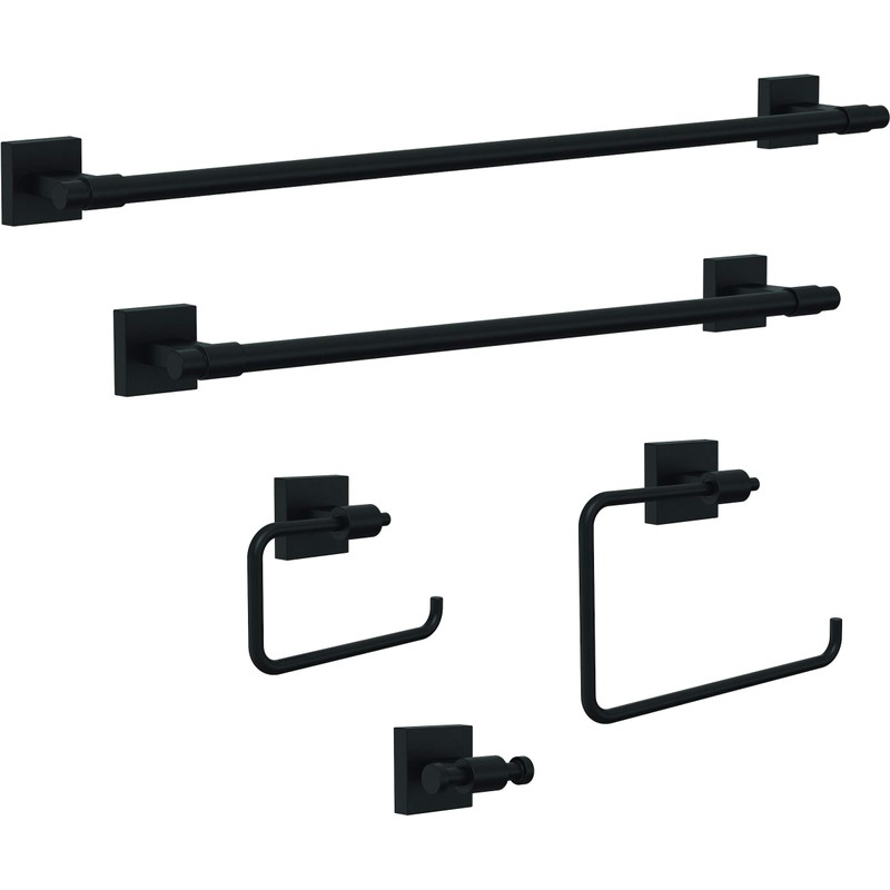 Franklin Brass Maxted (1-Pack) Hand Towel Holder Matte Black Towel