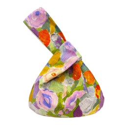 Muzhilun Women's Drawstring Bag, Oil Painting Floral Pattern, Drawstring Bag, Handbag, Mini Japanese Style Accessory, Bag, Hand Held Pouch, Coin Purse, Yukata, Japanese Pattern, Fireworks Display,