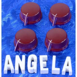 Angela Instruments 4x DAKA-WARE Style Reddish Brown Pointer Set Screw Knobs For Amps, Effects,#DWRB