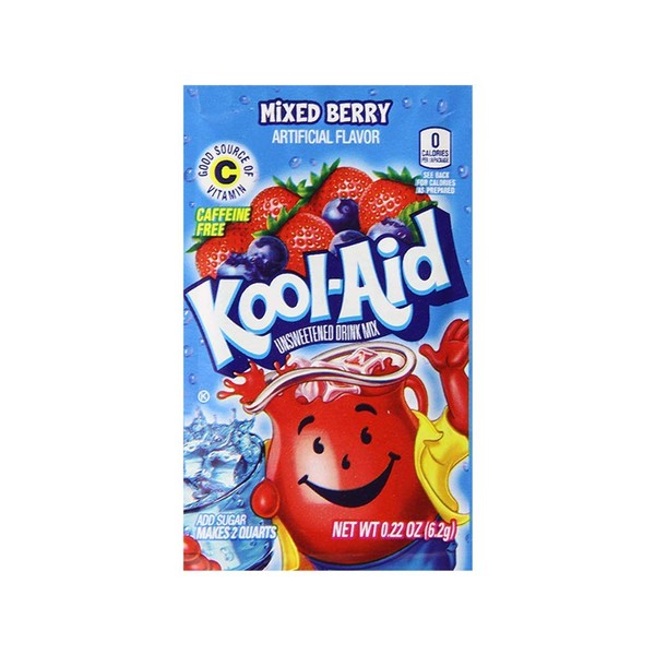 Kool-Aid Mixed Berry Unsweetened Soft Drink Mix, 0.22-Ounce Envelopes (Pack of 48)