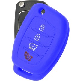 for (Blue) Protective Remote Cover Case for Keyless Entry Remote Transmitter Key Fob Case Skin Compatible with 2013-2019 Hyundai Santa Fe Sonata Tucson NYODD4TX1306-TFL OSLOKA-875T - B;IE
