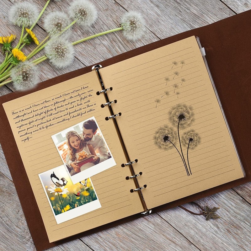 OMEYA Leather Journal Notebook, Refillable Writing Journal Diary Planner，Gifts For