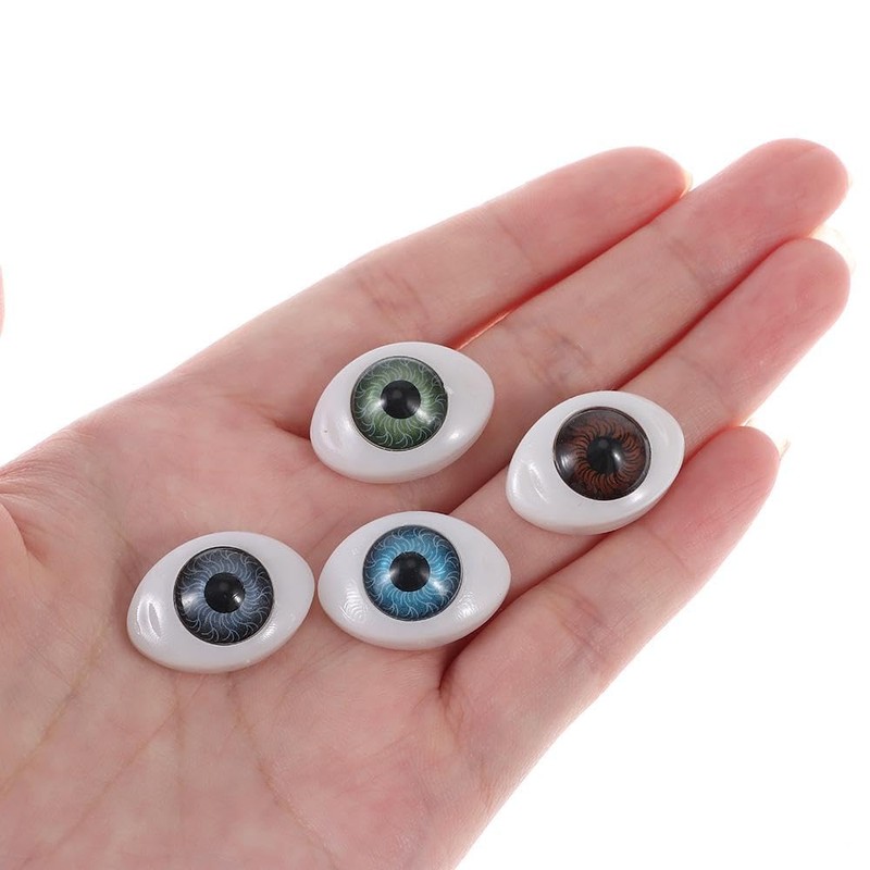 8pcs 4 Colors 23*16mm Oval Flat Hollow Highlight Resin Colorful