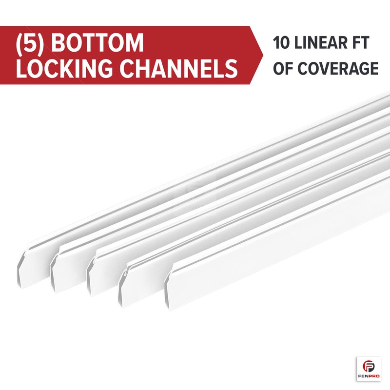 Chain-Link Fence Blade Slats with Bottom Lock (8-ft, White)
