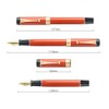 Jinhao - Pluma estilográfica clásica naranja rojo celuloide, punta mediana