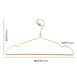 Jetdio 16.3" Premium Aluminum Coat Hangers, Extra Smooth & Durable Metal Shirt Dress Hanger, Light & Sturdy Metal Rack for Jacket Trouser Pant Slack, 20 Pack, Gold