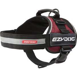 EzyDog Convert Trail-Ready Outdoor Adjustable Dog Harness - Perfect for Hiking, Walking, and Doubles as a Service Dog Vest - Superior Comfort Design with a Durable Traffic Handle (X-Large, Burgundy)