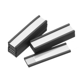 MECCANIXITY Label Holders 2" x 0.5" C Channel Rubber Magnetic for Metal Shelves Organize, Office File Cabinets Pack of 25