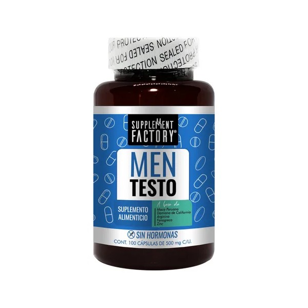 Men Testo 100 cápsulas, Testosterona Hombre, 100% natural, Precursor de