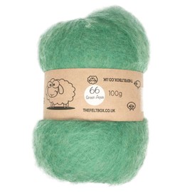 The Felt Box Green Aqua Wool Batt 100g 3.5 Oz - Needle Felting Wool