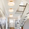 WOKNOS Mid-Century Modern Gold Semi Flush Mount Ceiling Light, Kitchen