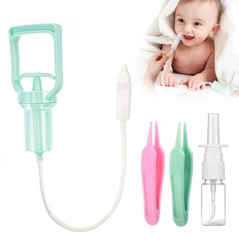 Nasensauger Erwachsene, Nasenpumpe Tragbarer Geeignet zur Linderung Einer Verstopften Nase Bei Säuglingen, Kindern und Erwachsenen Wird mit 2 Nasenklammern und 1 Nasensprayflasche Geliefert